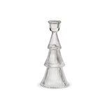 Large Glass Ribbed Tree Taper Holder