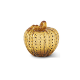 Hand Blown Black Speckled Amber Glass Pumpkin