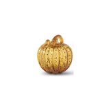 Hand Blown Black Speckled Amber Glass Pumpkin