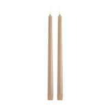 Beige Slim 12" Uyuni LED Taper Candle 2-pack
