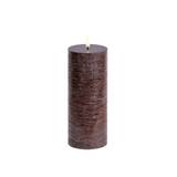 Rustic Brown 3"x 8" Uyuni LED Pillar Candle