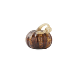 Hand Blown Brown Speckled Glass Pumpkin
