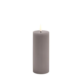 Sandstone 2" x 6" LED Pillar Candle Grooved | Uyuni
