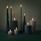 Pine Green Rustic 3"x 6" Uyuni LED Pillar Candle