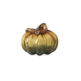 Hand Blown Green & Amber Glass Pumpkin