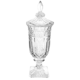 Crystal Glass Urn w/ Lid Large