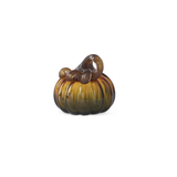 Hand Blown Green & Amber Glass Pumpkin