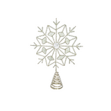 Metal & Glass Beaded Snowflake Tree Topper, Silver Finish