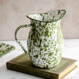 Enamel Green Splatter Pitcher