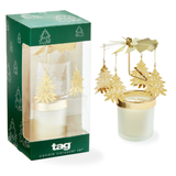 Winter Pine Tree Carousel Candle