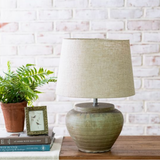 Olive Green Terra Cotta Lamp