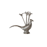 Pheasant Shaped Holder w/ 6 Stainless Steel Appetizer Picks