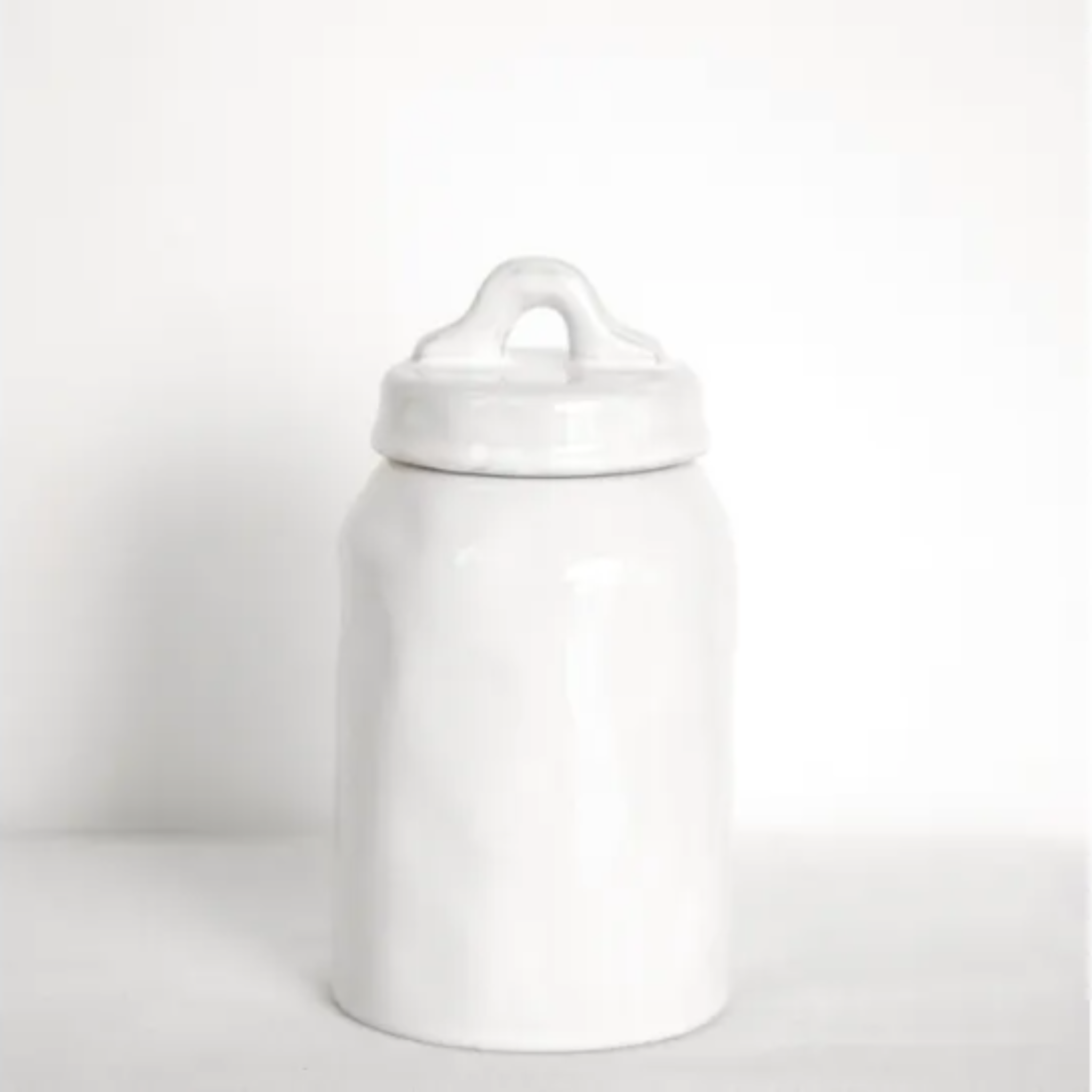 Medium White Jar w/ Lid