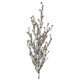 Frost Mini Boxwood Leaf Red Berry Spray 49"