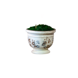 5.5" Beige & Blue Floral Pattern Pot