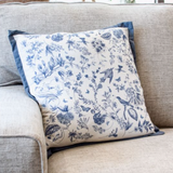 Blue & White Floral Pillow