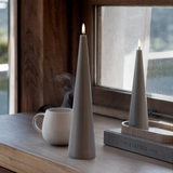 Sandstone 12" Uyuni LED Cone Candle
