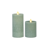 Iceburg Green Wax Indoor Pillar (set of 2)