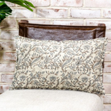 Brown & Gray Floral Pillow