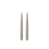 9.75" Taupe Spiral LED Taper Candles (set of 2)