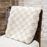 Ivory Faux Fur & Boucle Blanket