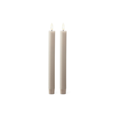 9.75" Taupe Thin Line LED Taper Candles (set of 2)
