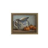 Pumpkin + Blue Floral Pitcher Artwork