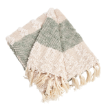 Sea Green Nubby Design Striped Throw