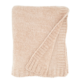 Oatmeal Knitted Chenille Throw