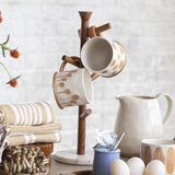Mango Wood & Marble Mug Rack