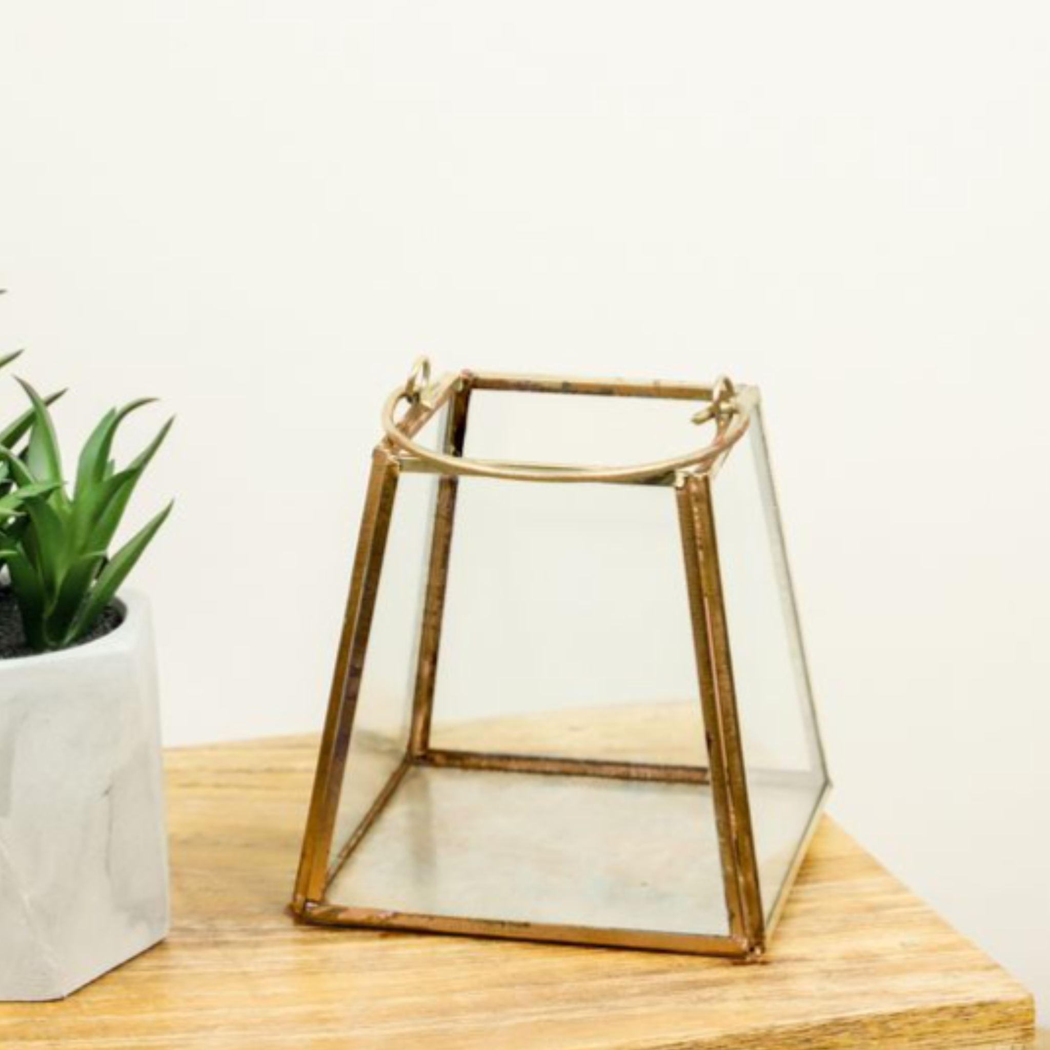 Glass & Brass Hanging Lantern