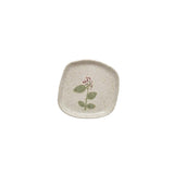 Stoneware Plate with Flowers