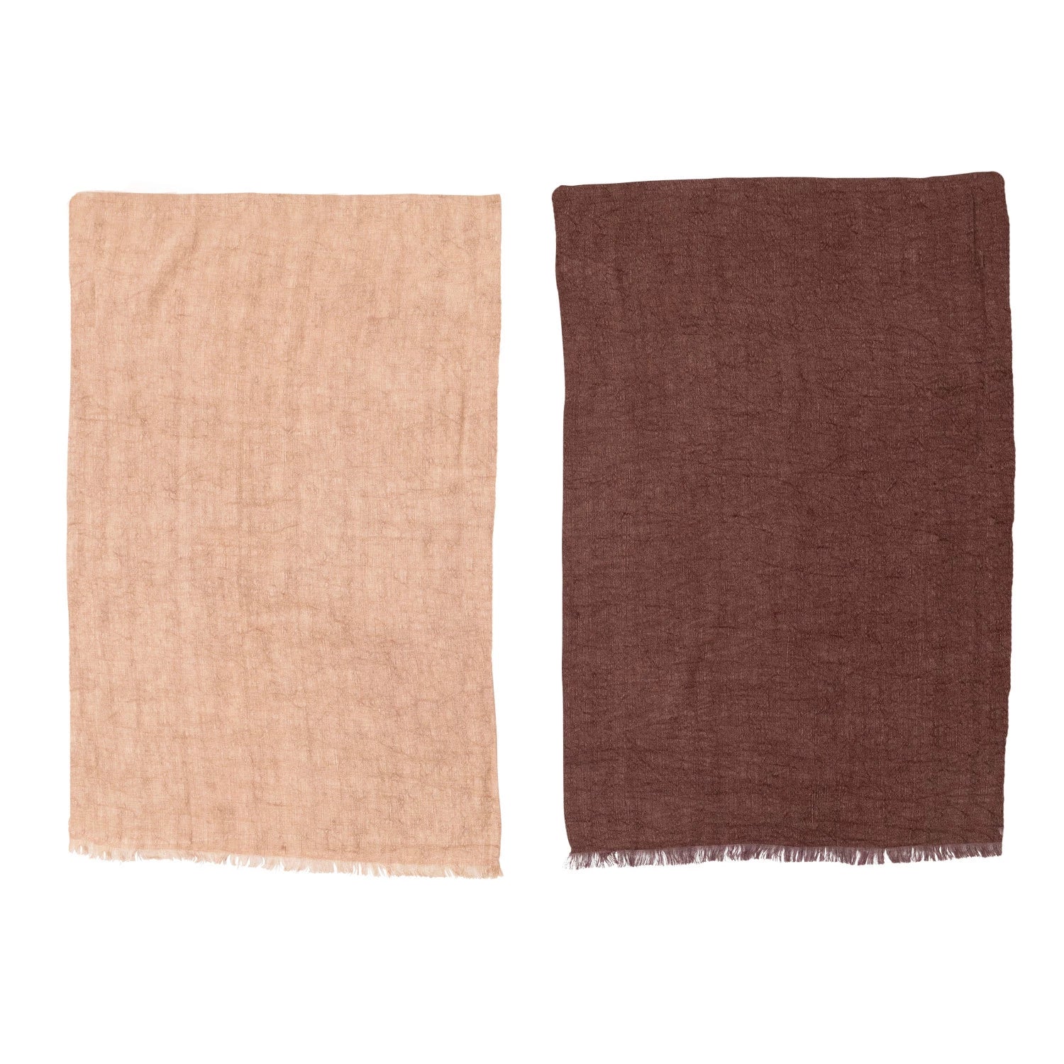 Stonewashed Linen Tea Towels w/ Fringe