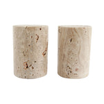 Travertine Salt & Pepper Shakers, Set of 2