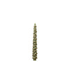 Unscented Tree Shaped Taper Candle w/ Gold Tips - Evergreen Color
