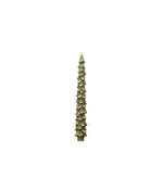 Unscented Tree Shaped Taper Candle w/ Gold Tips - Evergreen Color