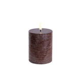 Rustic Brown 3"x 4" Uyuni LED Pillar Candle