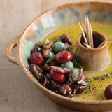 Stoneware Dish w/ Toothpick Holder