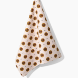 Artisanal Floral Cream Geometry Tea Towel