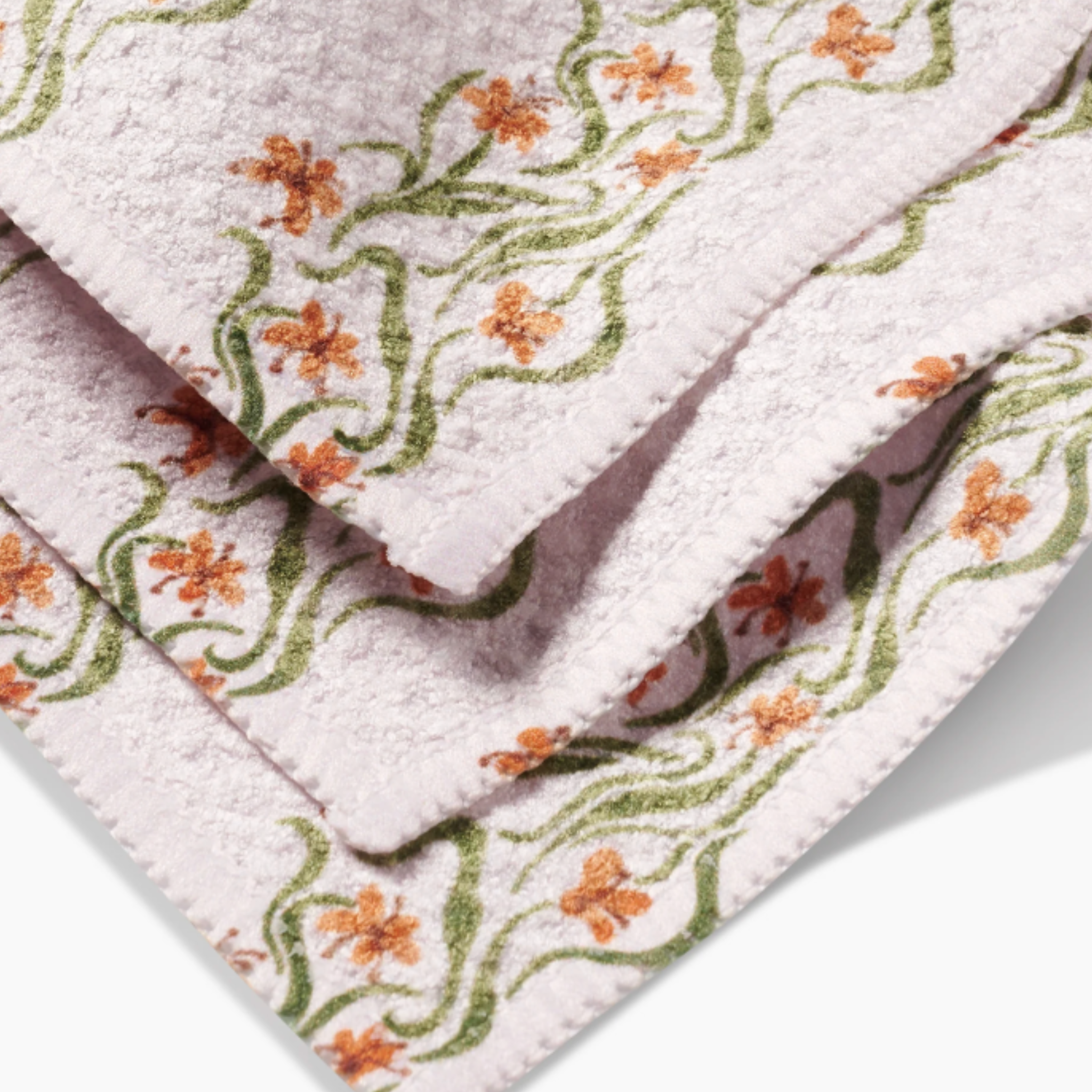 Floral Fall Stripe Geometry Dishcloth Set