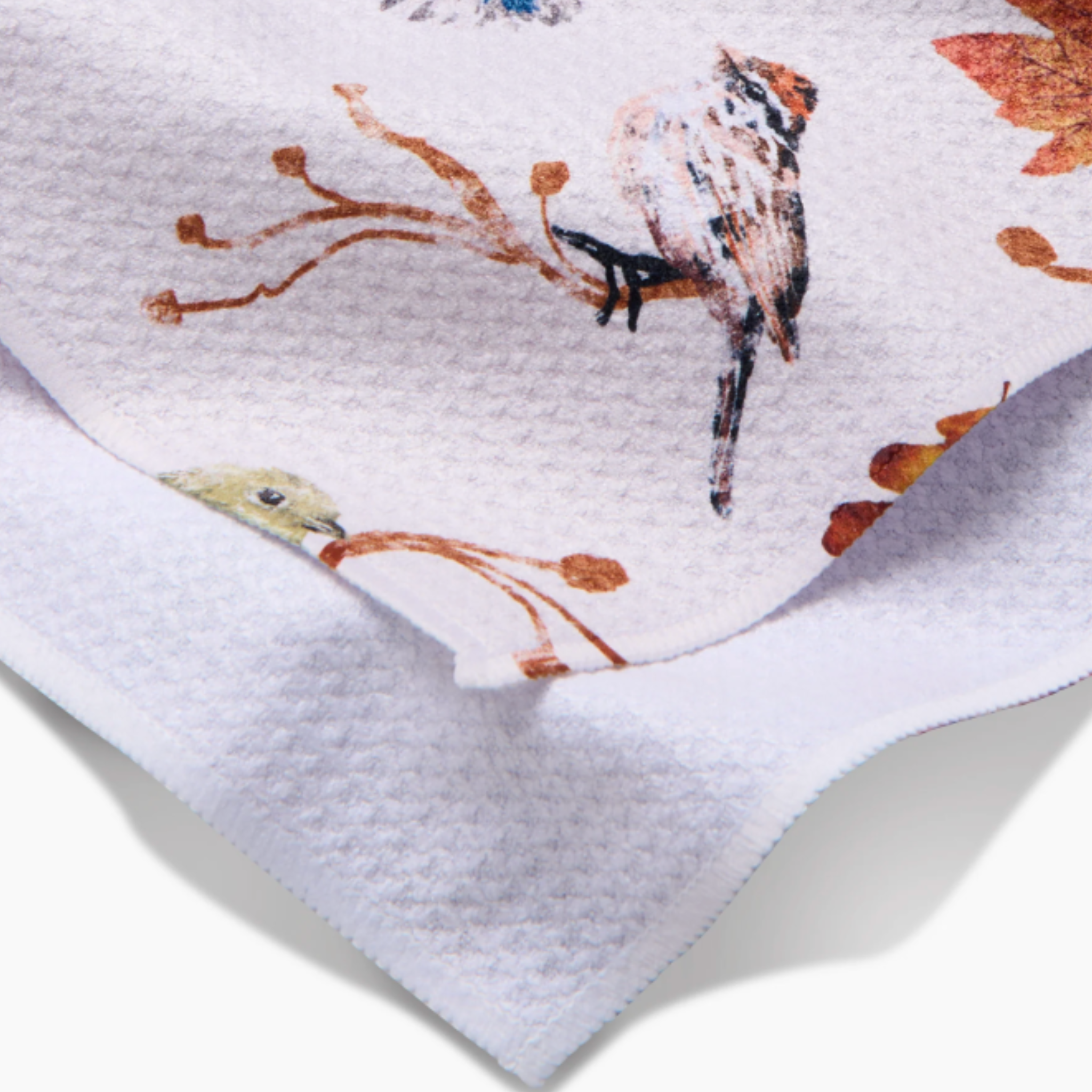 Autumnal Birds Geometry Tea Towel