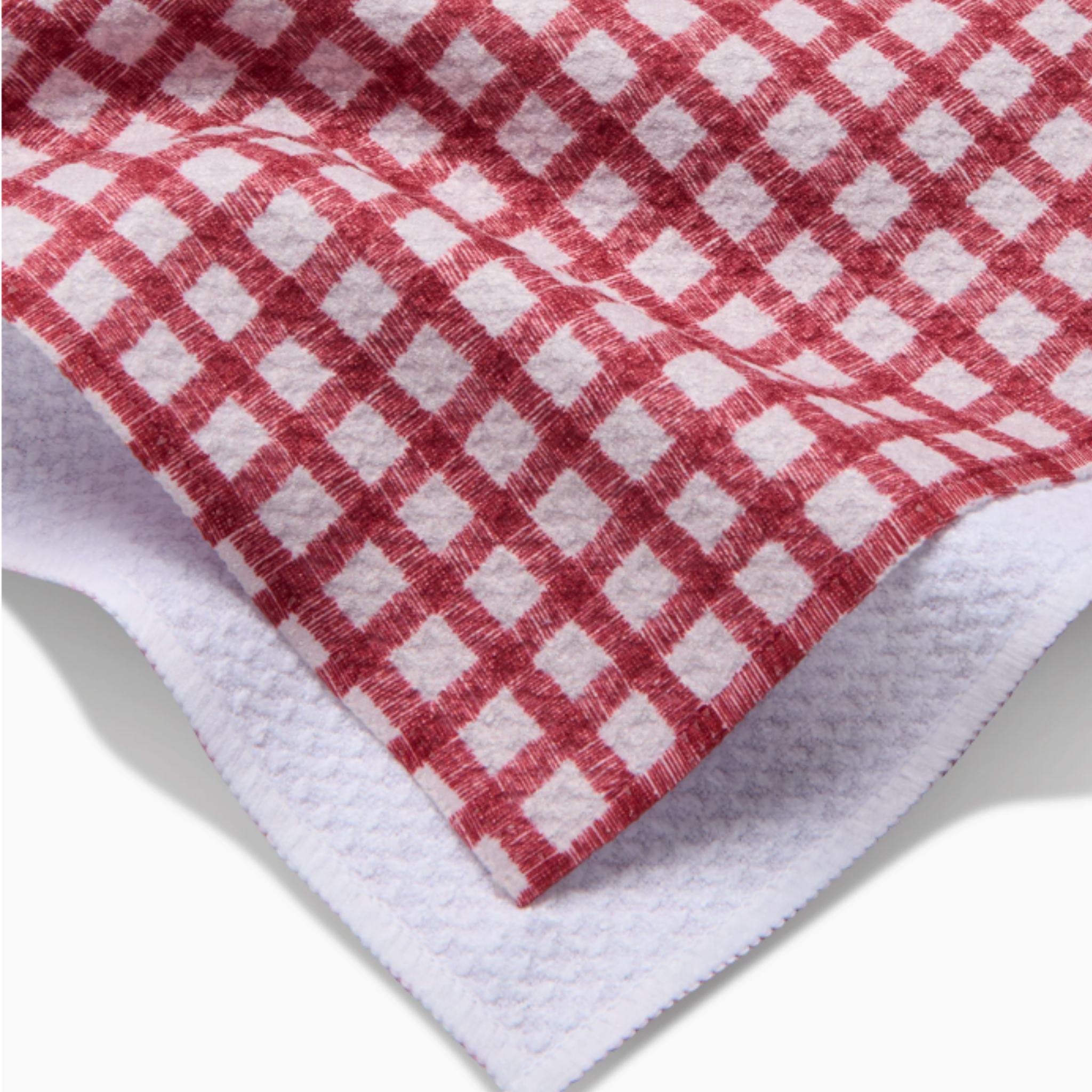 Fireside Red Plaid Geometry Tea Towel