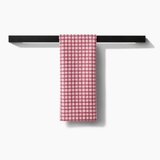 Fireside Red Plaid Geometry Tea Towel