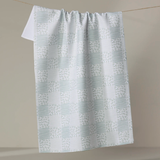 Mini Flowers & Stripes Green Check Geometry Tea Towel