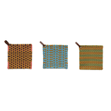Cotton Crocheted Pot Holder w/ Leather Loop