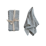 Cotton & Linen Napkin w/ Block Print Pattern
