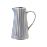 Stoneware Ribbed Pitcher, Light Blue 40oz.