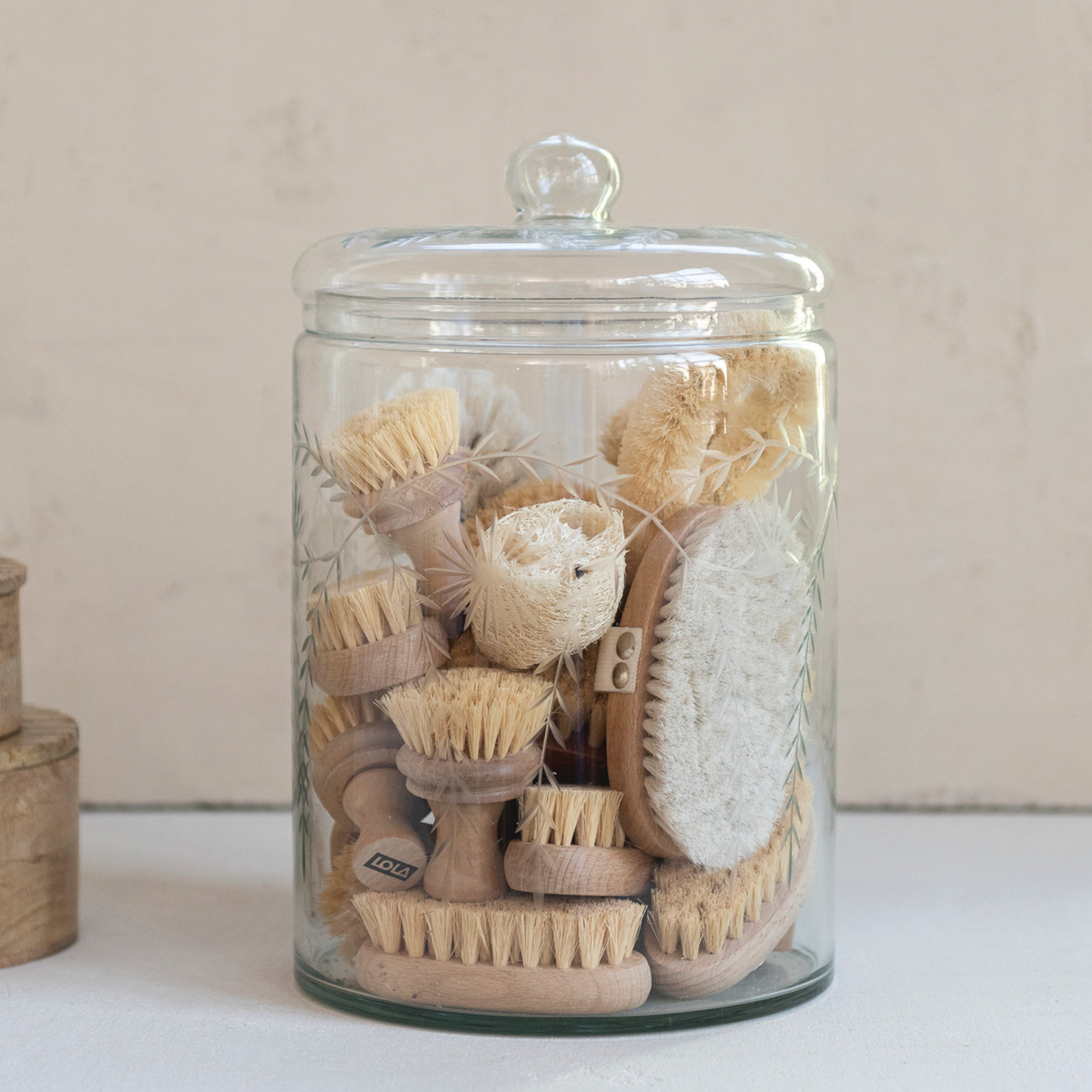 Hand-Blown Glass Jar w/ Lid