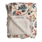 Woven Cotton Printed Throw w/ Sherpa Back