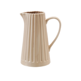 Stoneware Ribbed Pitcher, Cream 40oz.
